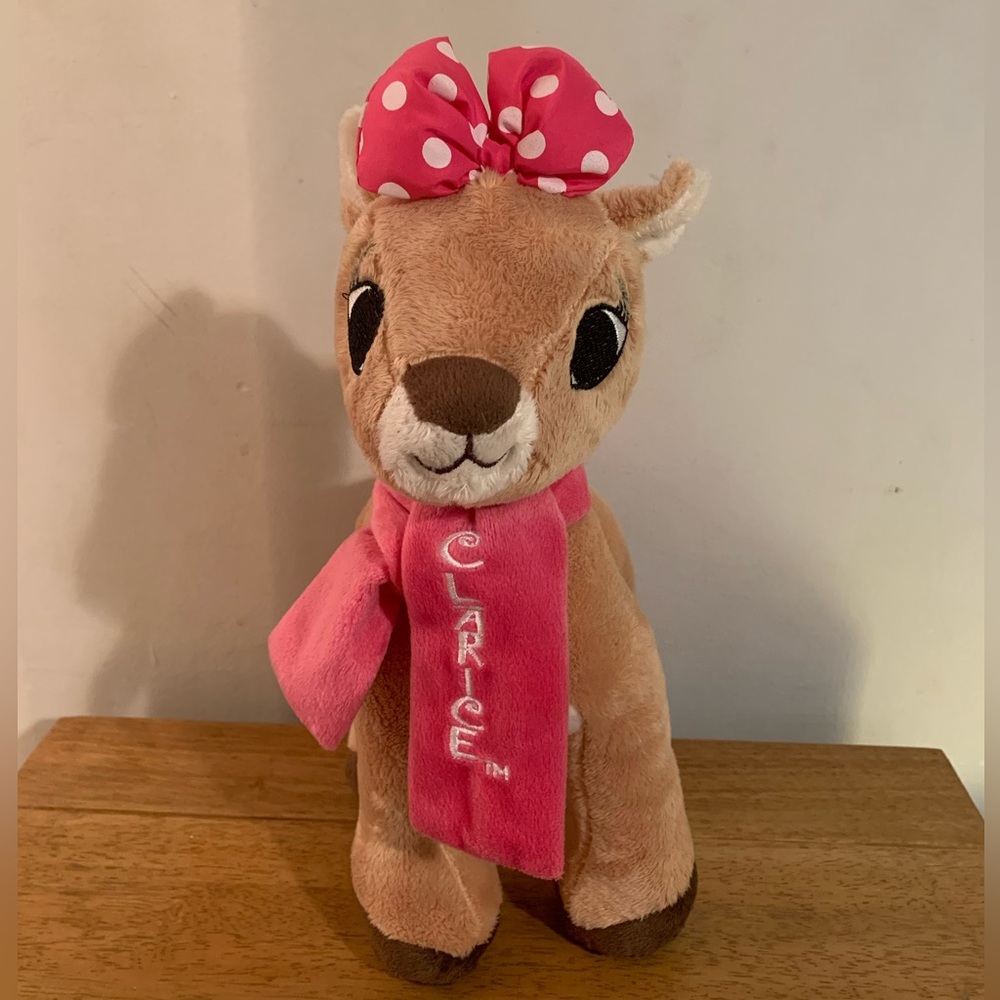 Rudolph Red Nosed Reindeer Clarice Girl Plush Pink Bow & Scarf Dan Dee 12”